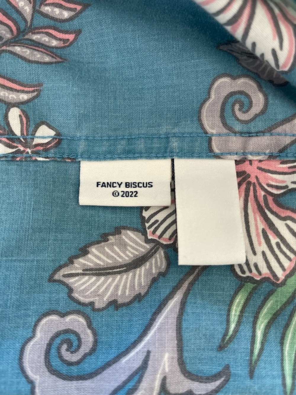 Reyn Spooner Men's 2XL Fancy Biscus Button Down Shirt Cotton Hawaiian Aloha Blue - Picture 11 of 11